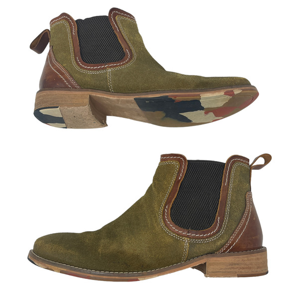 Testosterone Men’s Olive Green Pull On Suede Chelsea Boots size 41 main image 8